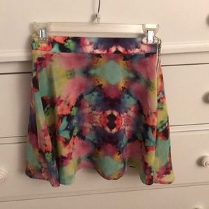 Millau watercolor printed skirt and crop top set